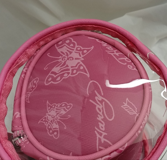 Ed Hardy Skull, Roses & Butterfly Pink See-Thru Barrel Bag w/ 2 Complimentary - Picture 6 of 16